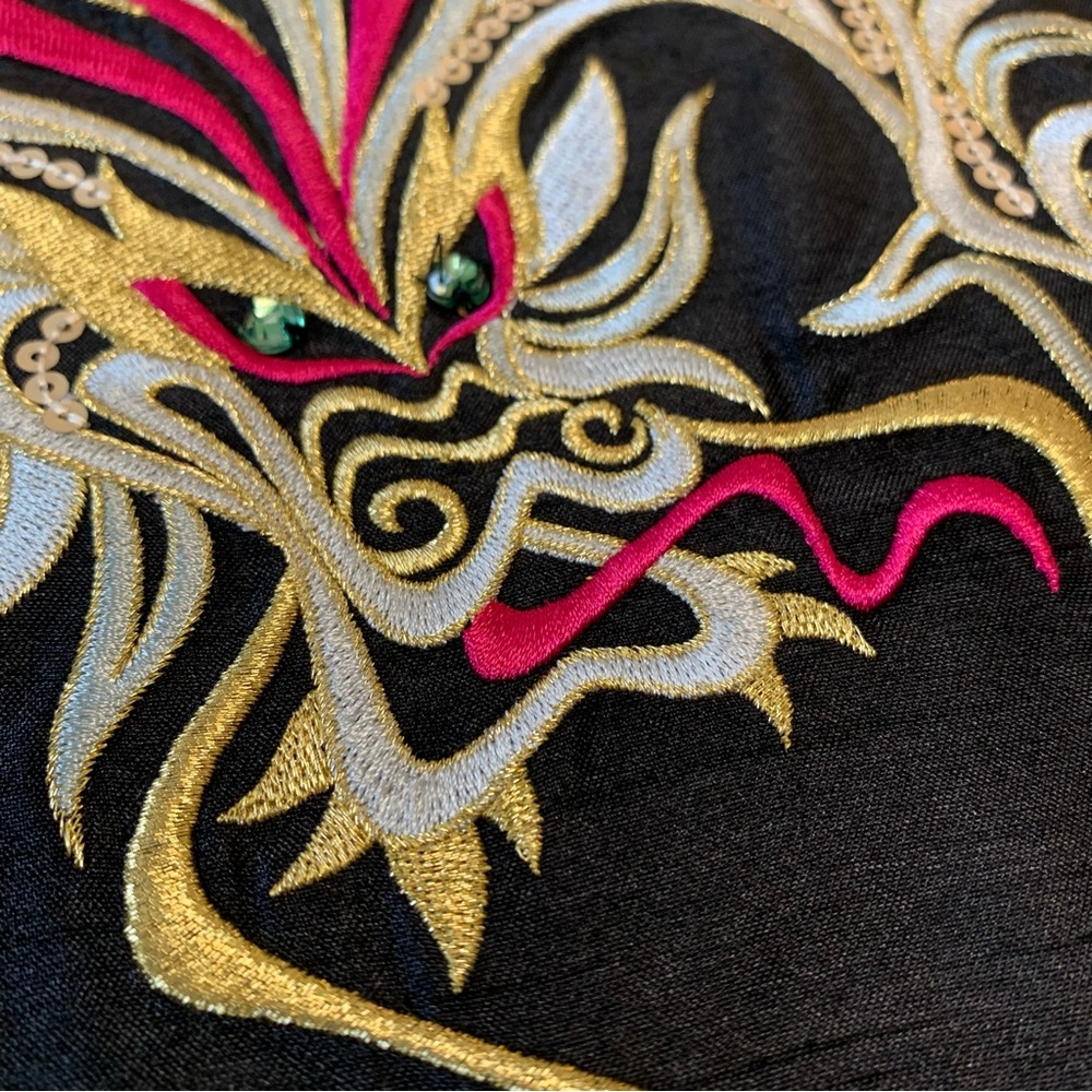 Bob Mackie Wearable Art embroidered dragon jacket/top - Picture 8 of 15